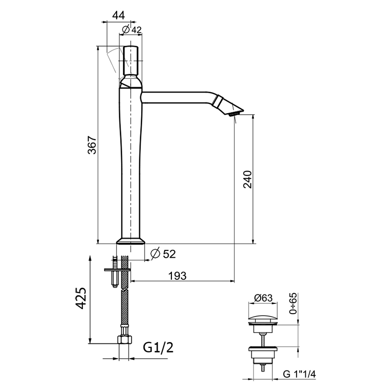 OA830402980 Смеситель для раковины Webert Opera - Вид №1