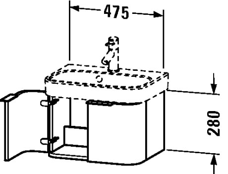 H2626801111 Happy D.2 Тумбочка подвесная Кашемировый дуб Duravit - Вид №1