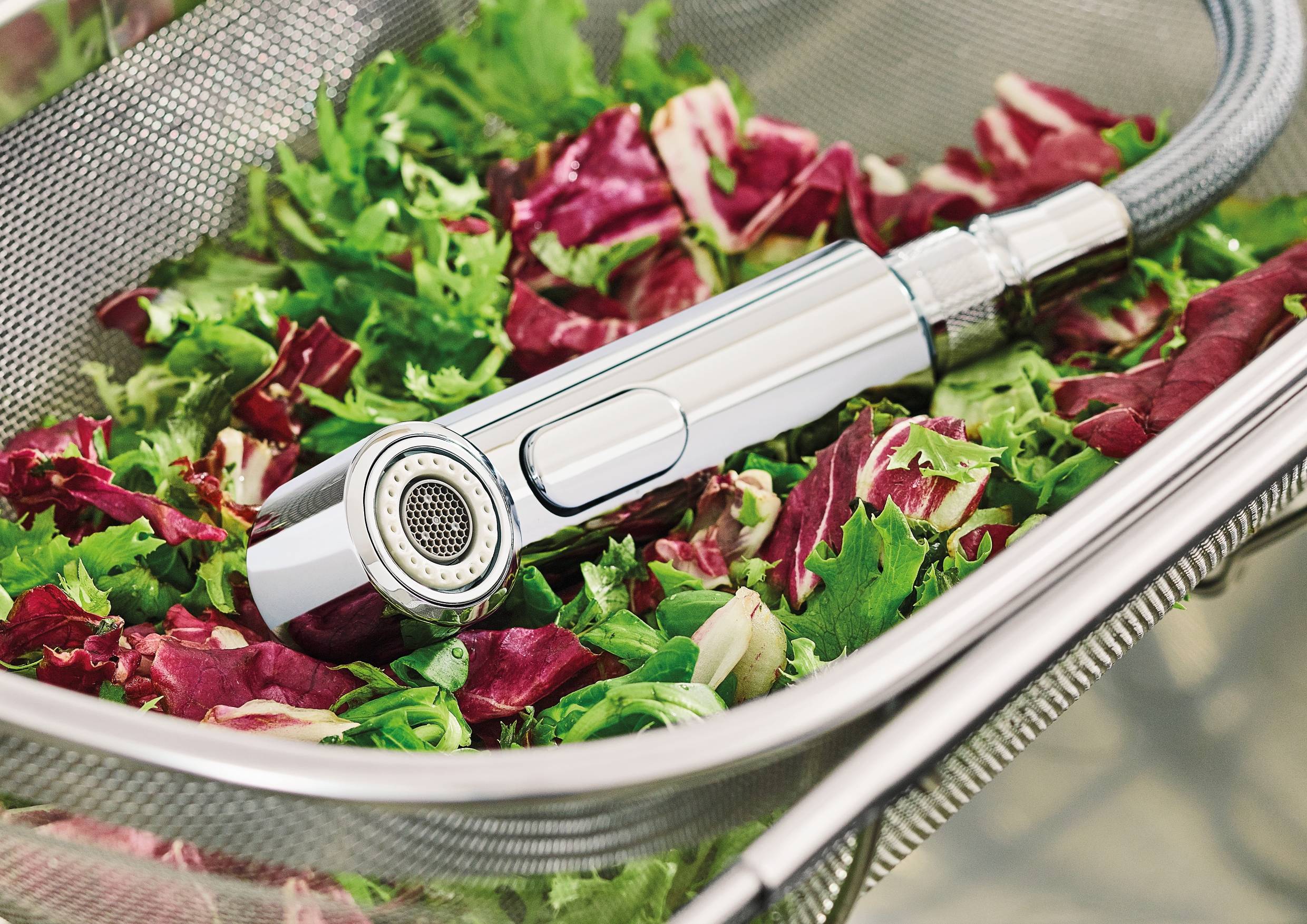 Смеситель для кухни GROHE Eurosmart с выдвижным изливом, низкий излив, хром (30305000) - Вид №7