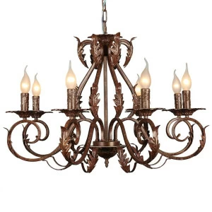 Подвесная люстра Omnilux OML-78203-08 коричневая OMNILUX ДИЗАЙНЕРСКИЕ 188248 Коричневый