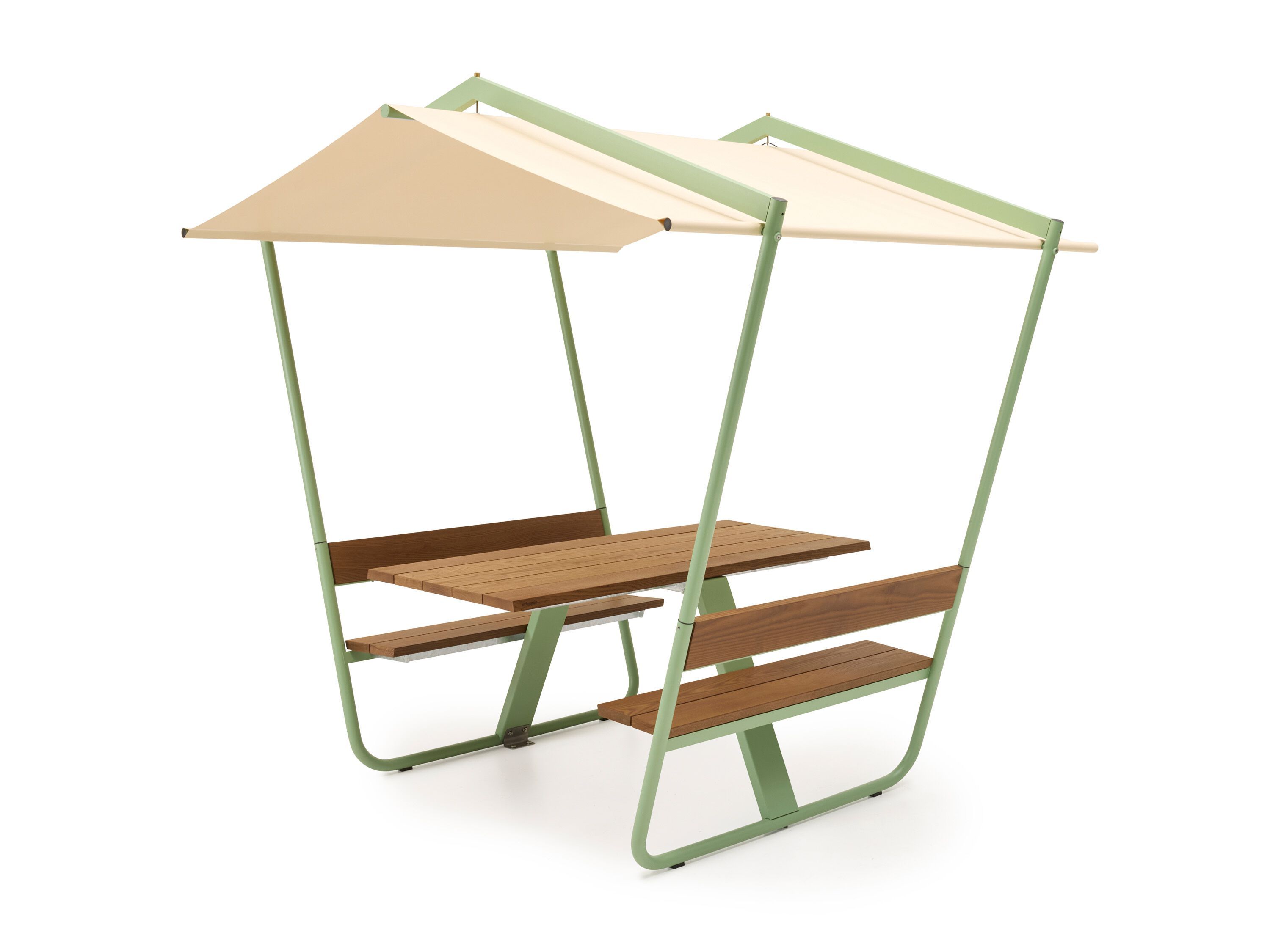 Прямоугольный стол для пикника из стали и дерева со встроенными скамейками Extremis MANILLE ARCH-00005114 - Вид №3