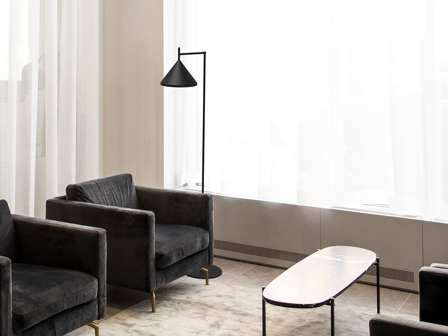 Алюминиевый светодиодный торшер luxcambra Sutton ARCH-00139339 - Вид №1