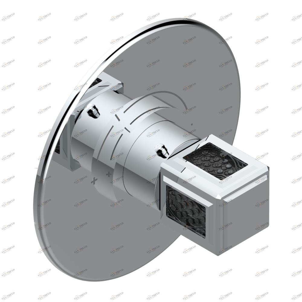 A2L-5100BR Ручка регулировки с круглой накладкой для термостата THG, арт.5100A 1/2" и 5200A 3/4" (термостаты см. на стр. 451) Thg-paris Metropolis с чёрным хрусталём Хром A2L 5100BR  A02 CAT.A