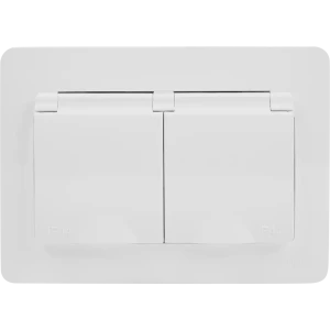 Розетка двойная встраиваемая Systeme Electric Blanca с крышкой 16 А IP44 цвет белый