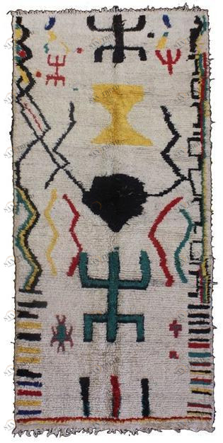 AFOLKI Прямоугольный шерстяной коврик с длинным ворсом и узором Azilal Taa815be