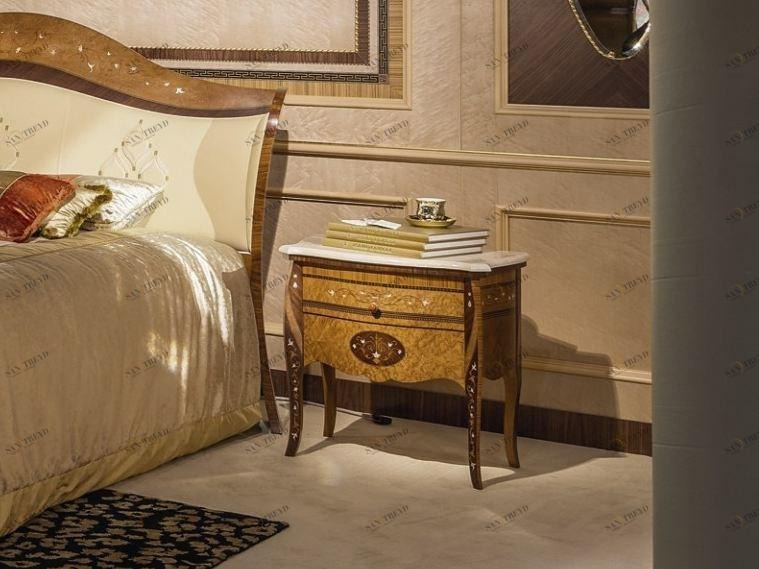 Carpanelli Прикроватная тумбочка из лакированной древесины с ящиками Arts sun-id-1487771