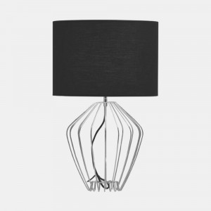 091417 Настольная лампа хромовое основание + черный абажур Aromas del Campo Eclectic
