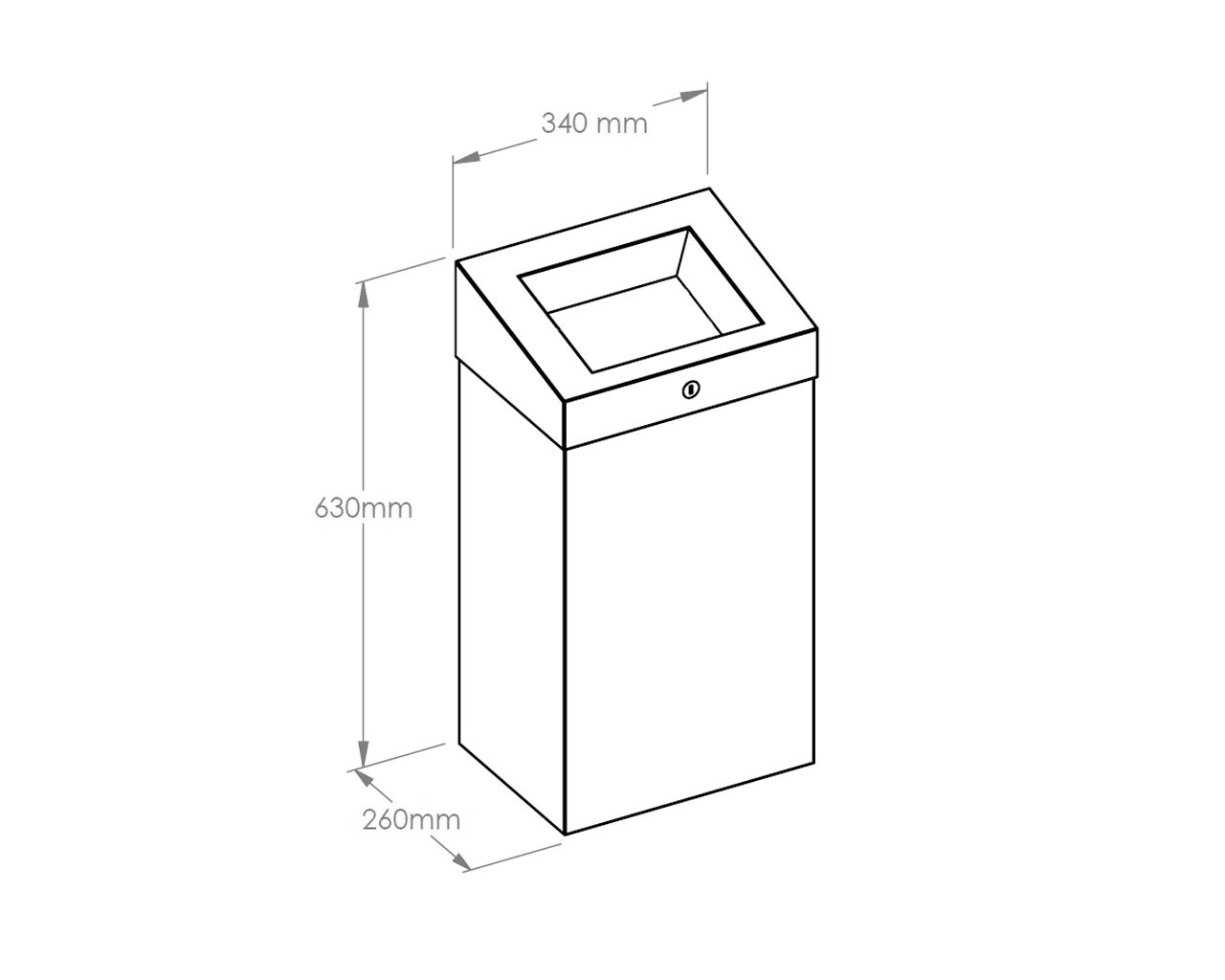 KSP102 Ведро для мусора открытое STELLA PLUS, 47 л, СТАЛЬ ПОЛИРОВАННАЯ Merida  - Вид №1