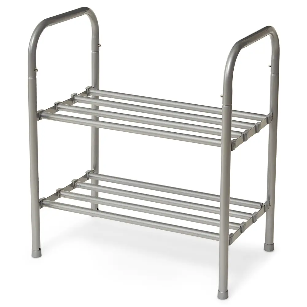 Этажерка для обуви Spaceo 53x47-79.5x29 см 2 полки металл цвет хром Полка раздвижная STLM-2083567 - Вид №5
