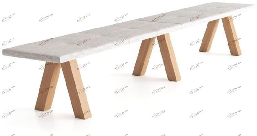 Viccarbe Мягкая скамейка из дуба Trestle Trs/d - l/c