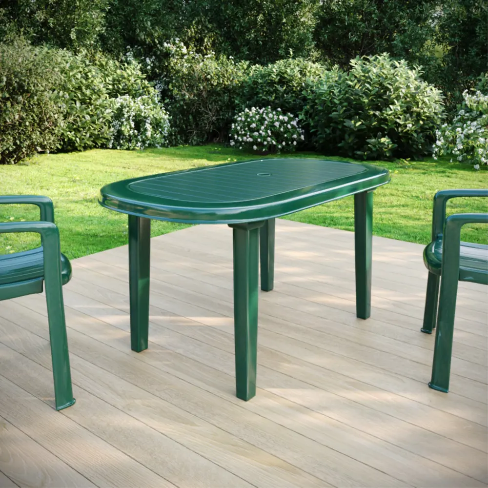 Стол садовый овальный, пластик, цвет тёмно-зелёный Santreyd Товар без серии STLM-2183006