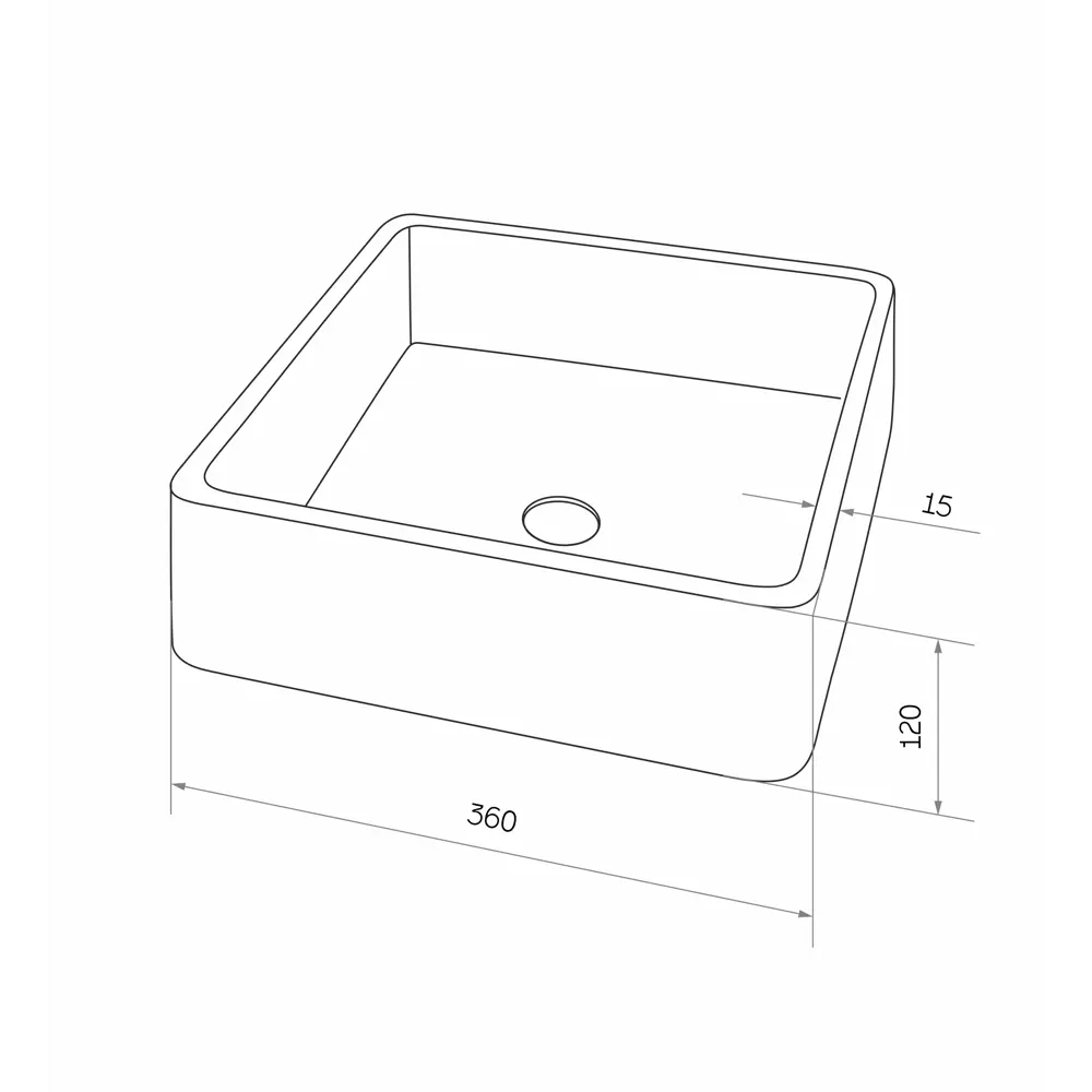 Раковина Square накладная 36x36 см цвет черный матовый Santreyd STLM-2146871 - Вид №6