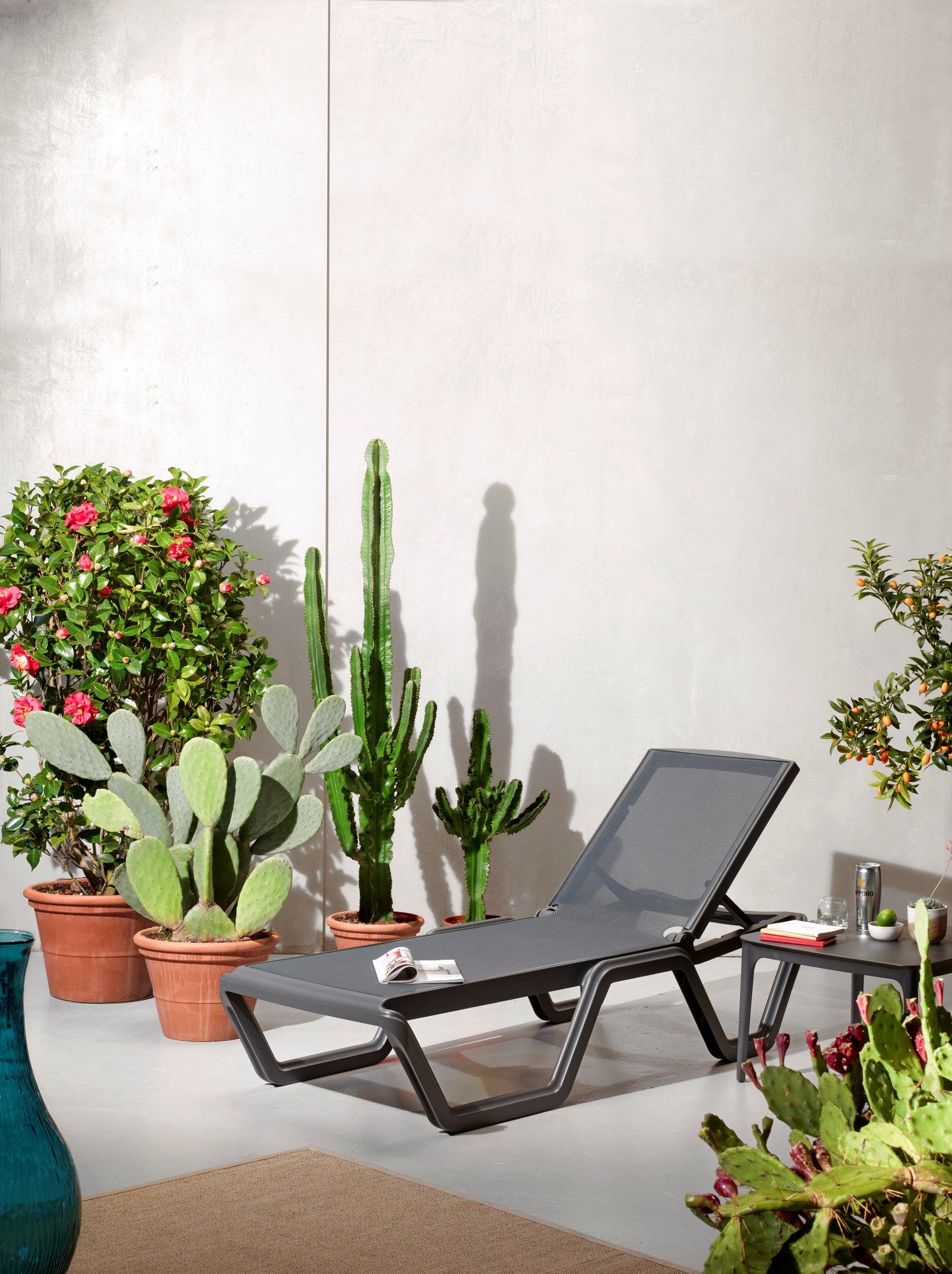 Инженерный пластик откидной штабелируемый садовый шезлонг S-CAB VELA ARCH-00073586 - Вид №1