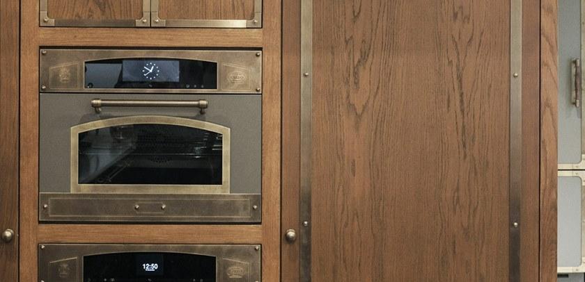 Officine Gullo Профессиональная стальная кухня в современном стиле с островком с ручками sun-id-1442542 - Вид №1