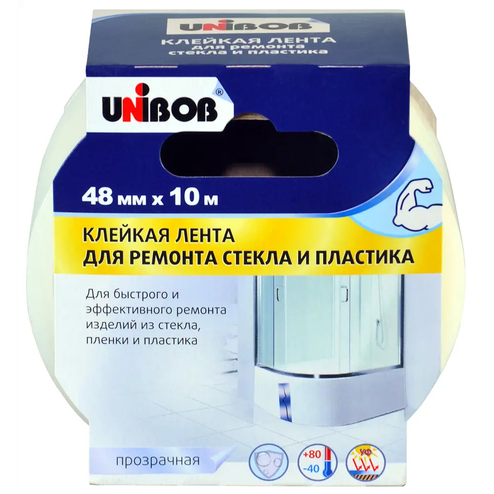 Клейкая лента UNIBOB для стекла и пластика 48мм × 10м 18696595 STLM-0012129 - Вид №1