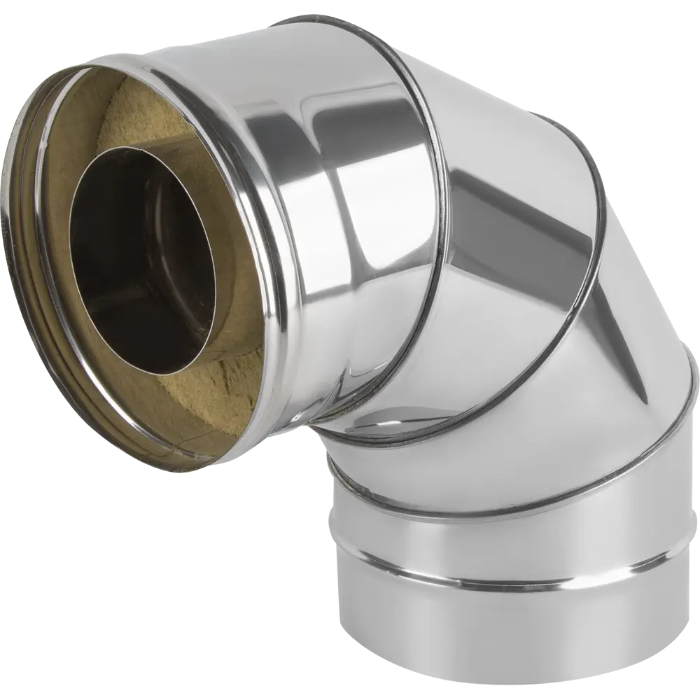 Сэндвич-колено Металлик и Ко 90° D115x200 мм 430/0.8 мм STLM-2212378 - Вид №1