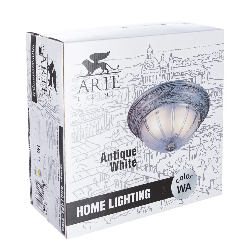 Светильник настенно-потолочный Piatti 2xE27x40 Вт цвет белый Arte Lamp STLM-2199147 - Вид №7