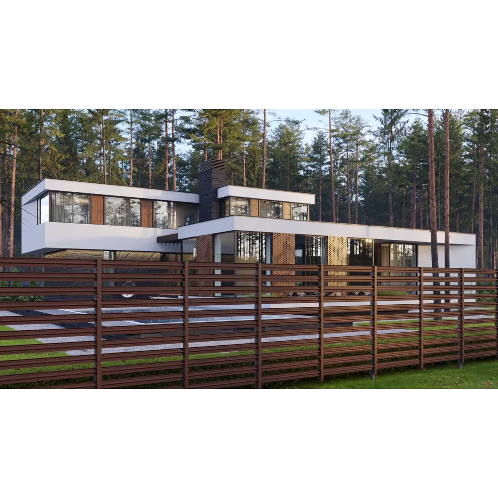 Забор-жалюзи Горизонт 2x2.5 м цвет коричневый Santreyd STLM-2209091 - Вид №1