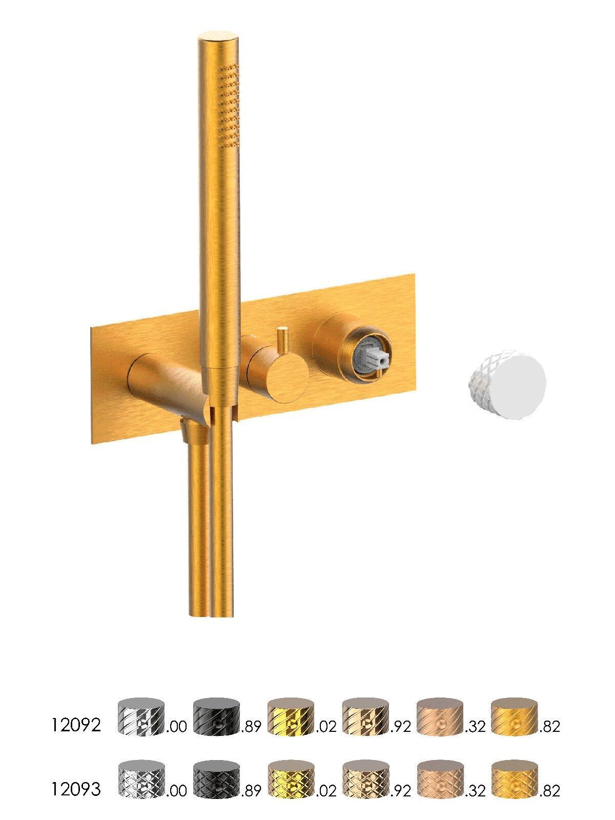 Настенный смеситель для ванны с 3 отверстиями и ручным душем Rubinetterie Frattini отдельная эстетика ARCH-00105690 - Вид №4