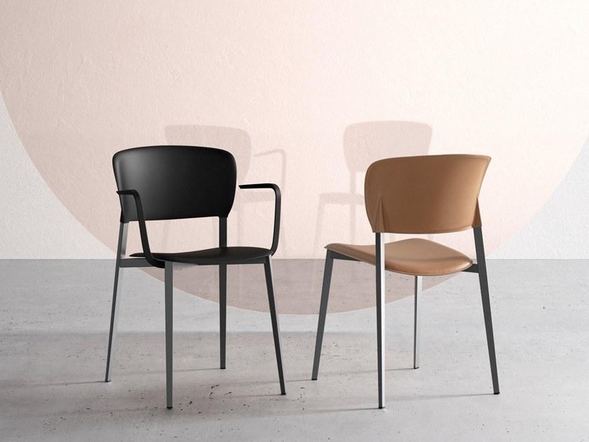 Desalto Стул обитый кожей и кожей с открытой спинкой Ply 718 - Вид №1