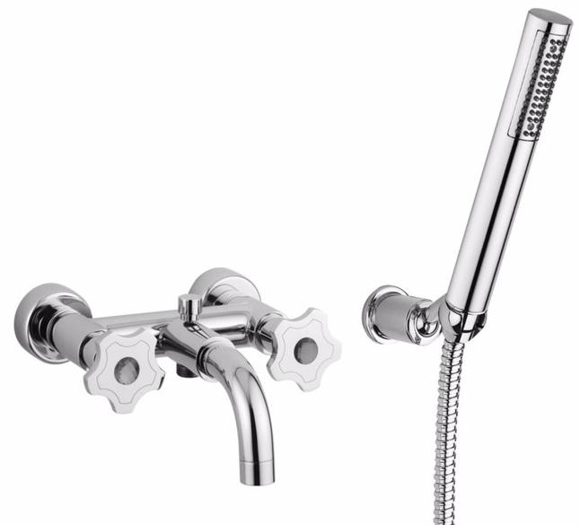 Rubinetteria Giulini Настенный смеситель для ванны на 2 отверстия с ручным душем Giò crystal - giò F3601/s - Вид №1