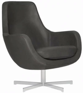 Sits Мягкое кожаное кресло с 4-мя спицами и подлокотниками Stefani