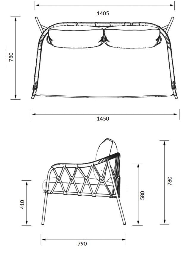 2-местный садовый диван ALMA DESIGN наружная лестница ARCH-00085607 - Вид №3