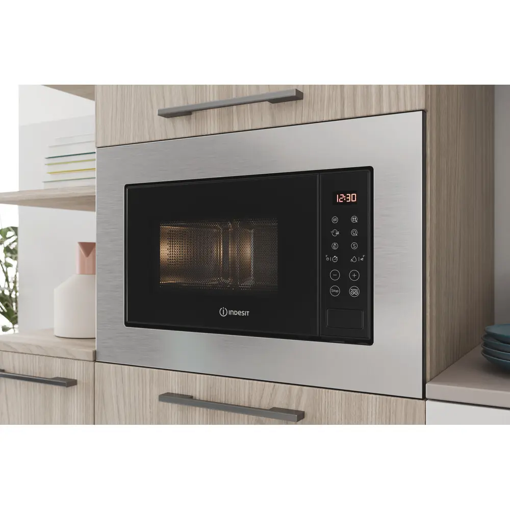 Микроволновая печь встраиваемая Indesit MWI 120 GX 59.4x39x54 см цвет матовая сталь STLM-2070364 - Вид №3