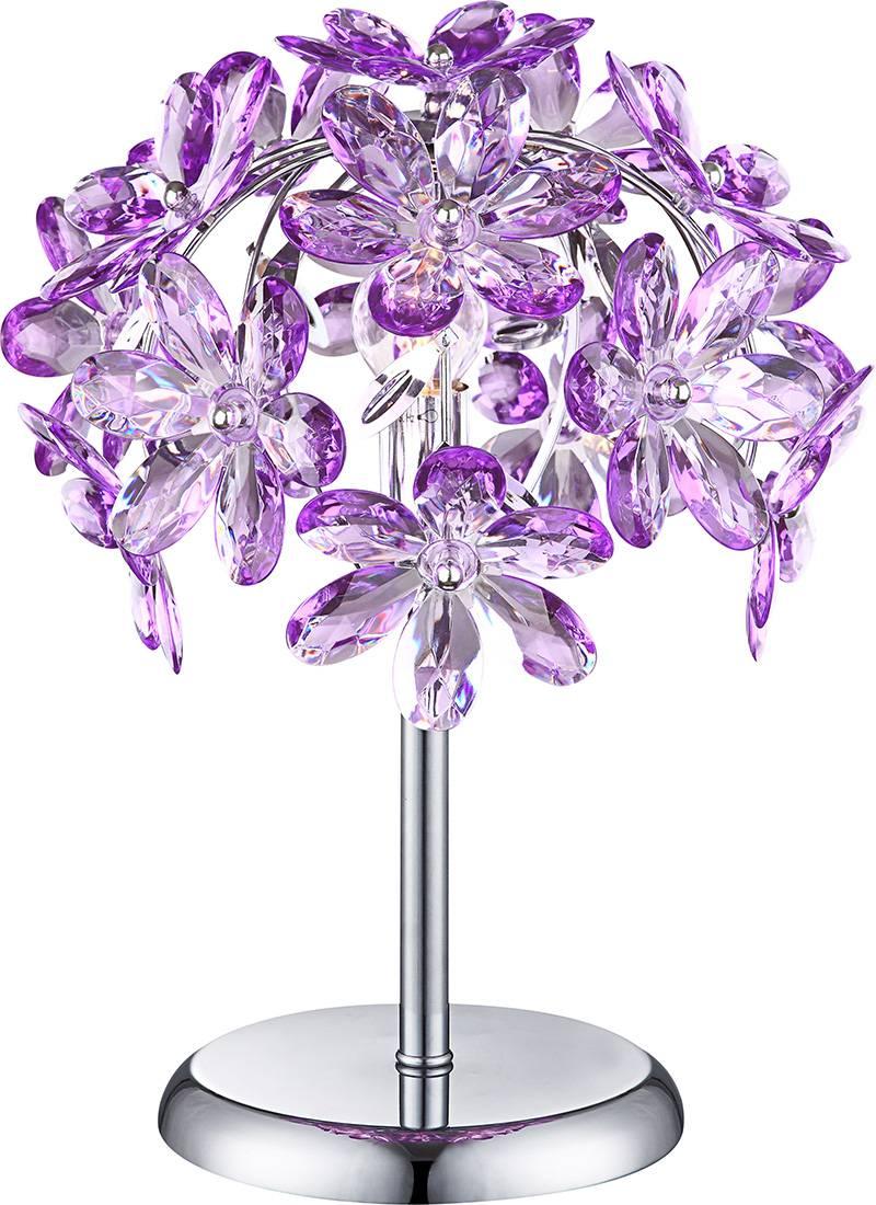 Настольная лампа Globo Purple 5142-1T GLOBO ФЛОРИСТИКА 110277 Прозрачный;серебро;фиолетовый Ceramica Globo  - Вид №1