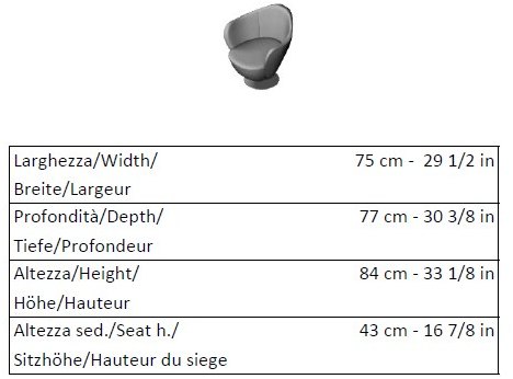 La Cividina Вращающееся кресло с кожаной обивкой Mon petit coeur sun-id-1502180 - Вид №6