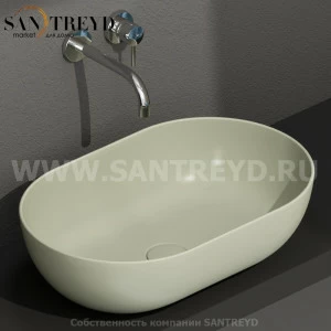 B6O54LI Накладная раковина на столешницу  овальная Ceramica Globo T-EDGE