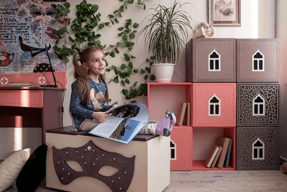 Полка детская вертикальная "Венеция" МАНДАРИН ВЕНЕЦИЯ 178671 Красный Santreyd - Вид №6