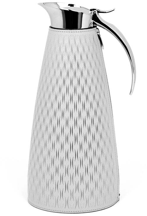 Стильный термографин - 1,3 л - Ø 12,5X В 28 см / зернистая кожа_светло-серый