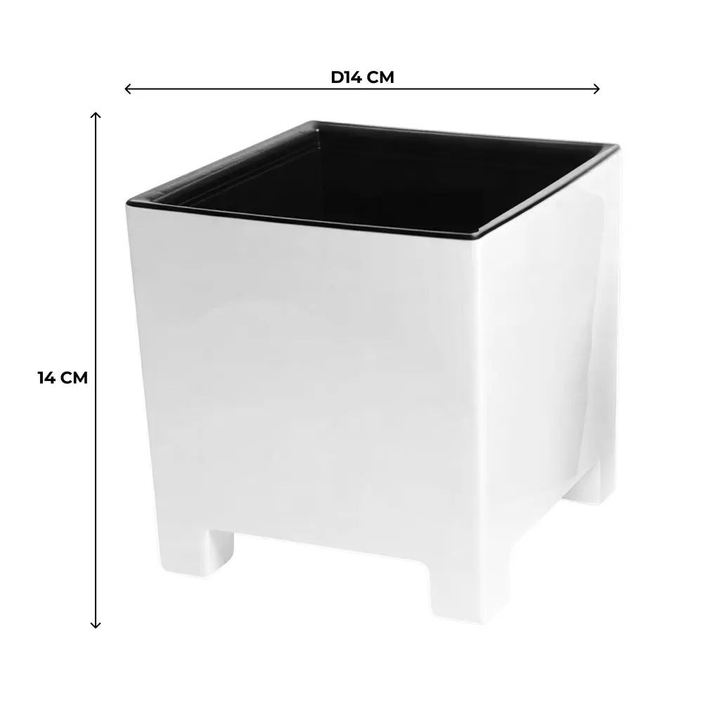 Кашпо Evergreen Design Нард 14x14x14 см v2.1 л пластик белый 89452979 STLM-2071009 - Вид №2