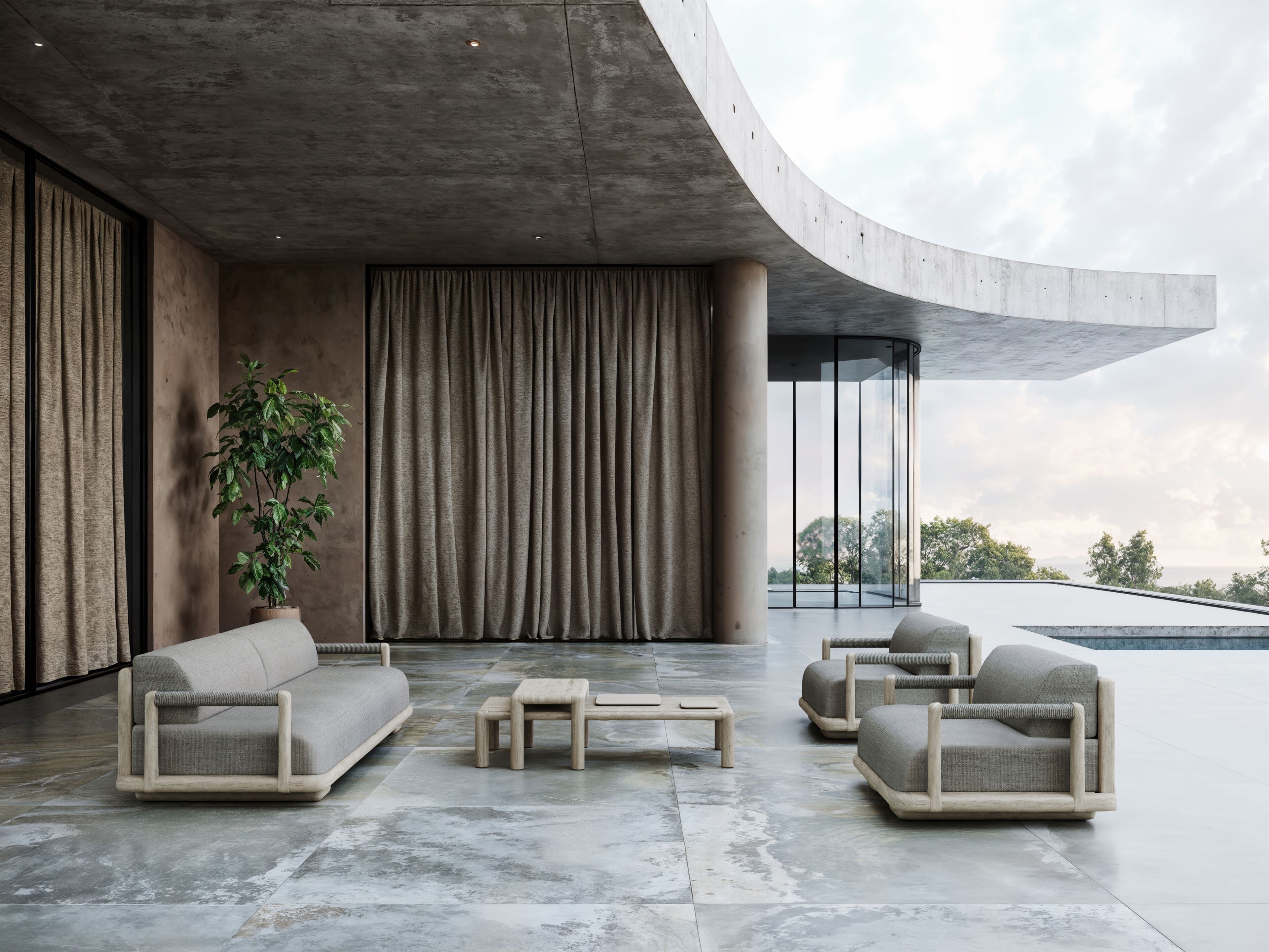 Тканевое садовое кресло с подлокотниками SNOC Caleo ARCH-00088352 - Вид №3