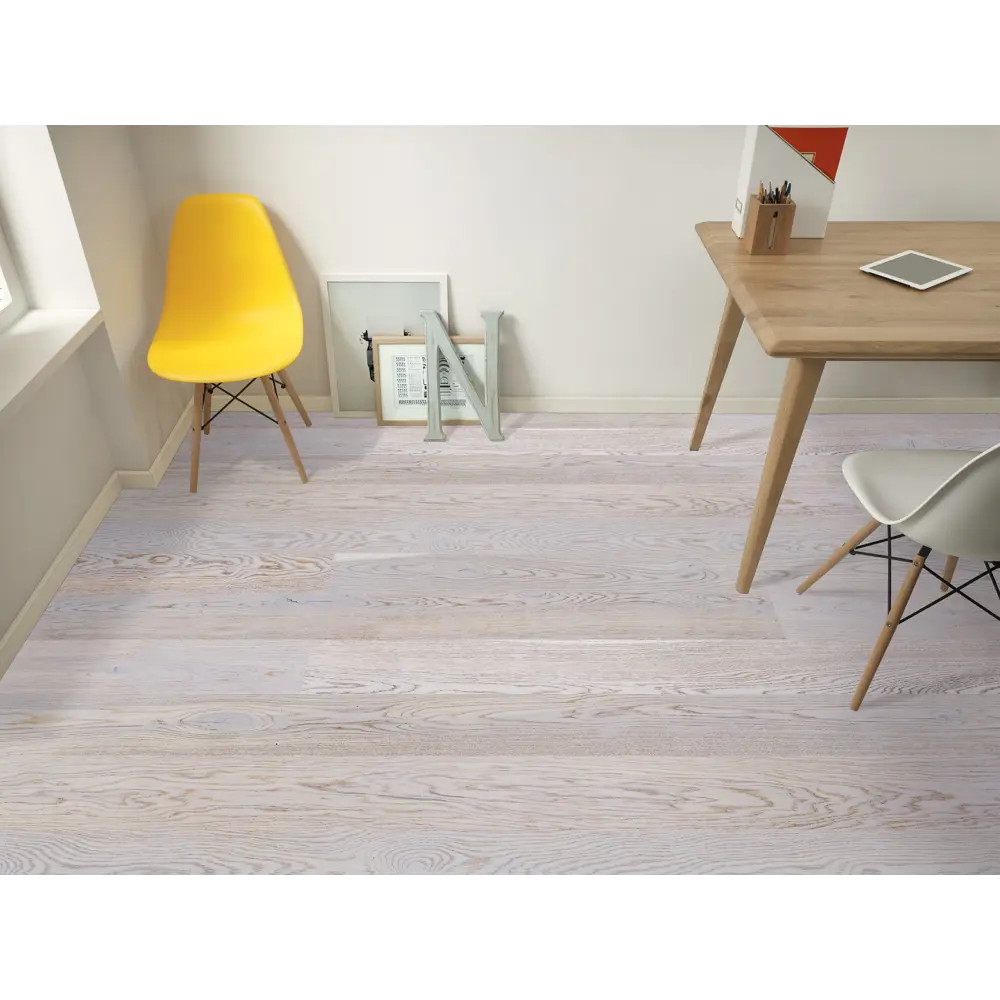 Паркетная доска однополосная «Дуб Сноу ВК» 0.99 м² Barlinek STLM-2171190 - Вид №4