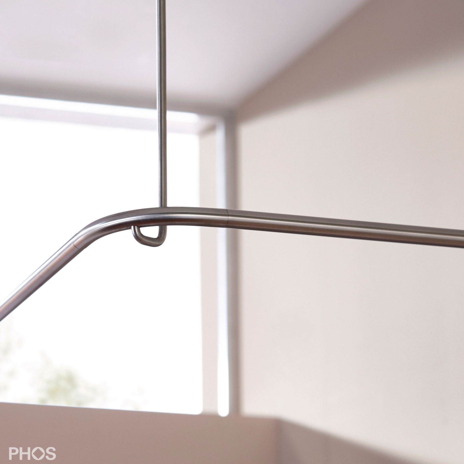 DSE1700-750 Г-образный карниз для душевой занавески, 170 x 75 см, для привинчивания PHOS  - Вид №3