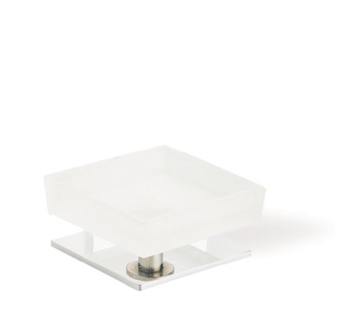 Q09AP(08) Stil Haus Quid, настольная стеклянная мыльница на ножке, цвет хром