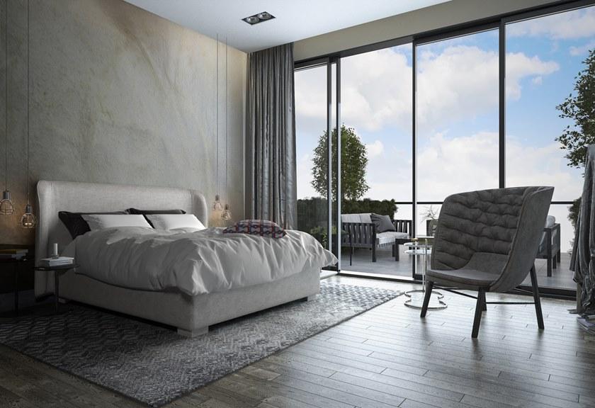 Milano Bedding Мягкая кровать со съемным чехлом из ткани sun-id-1493640 - Вид №2