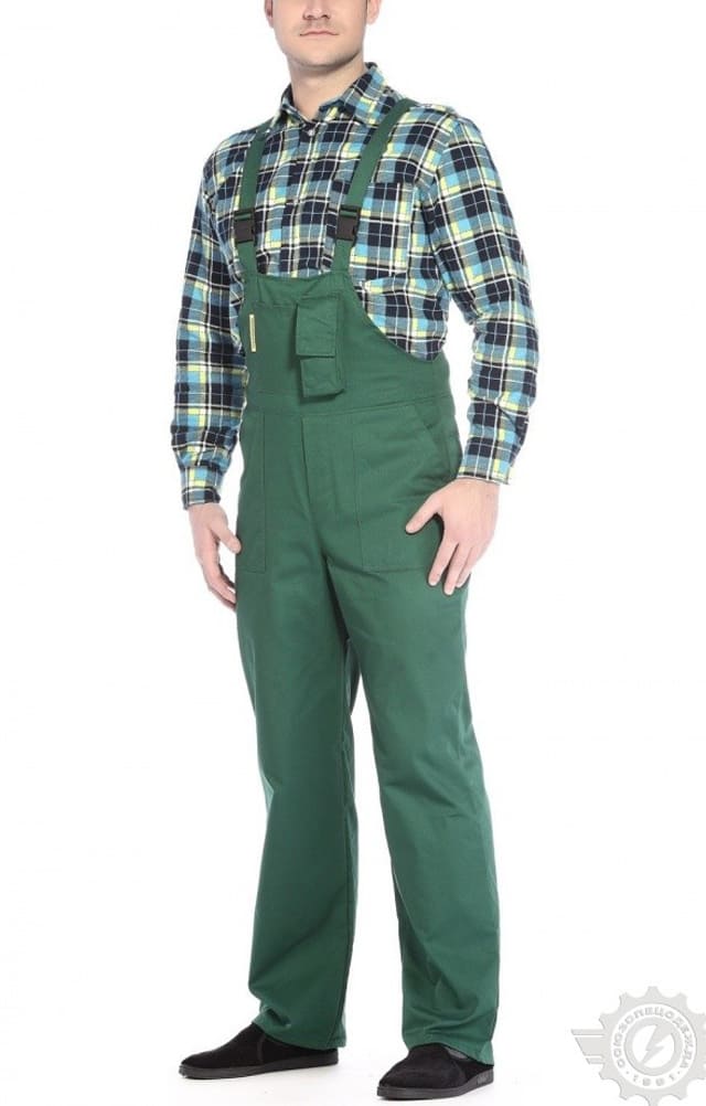 65611 Полукомбинезон "Эксперт-2" зеленый  Летняя спецодежда  размер 60-62/170-176  - Вид №2