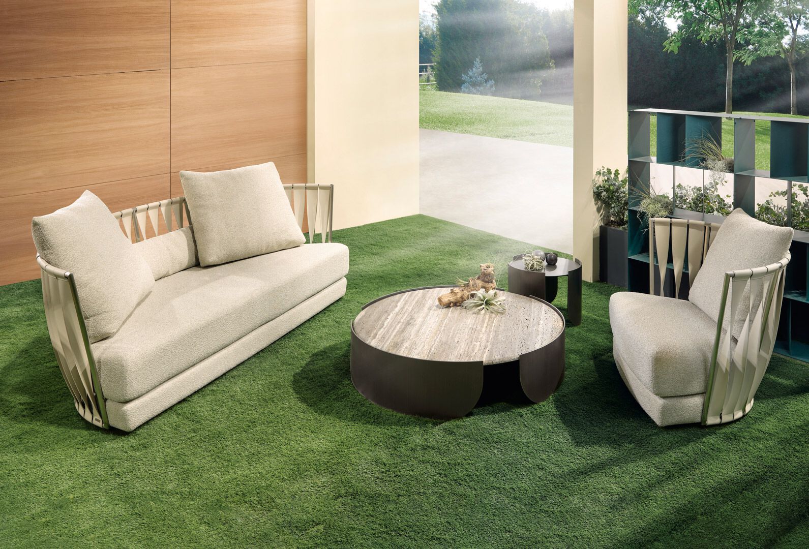 2-местный диван из искусственной кожи и ткани Cantori ARCH-00117079 - Вид №1