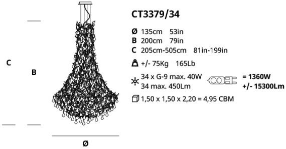 Serip Подвесной светильник из бронзы ручной работы Coral Ct3379/34 - Вид №1