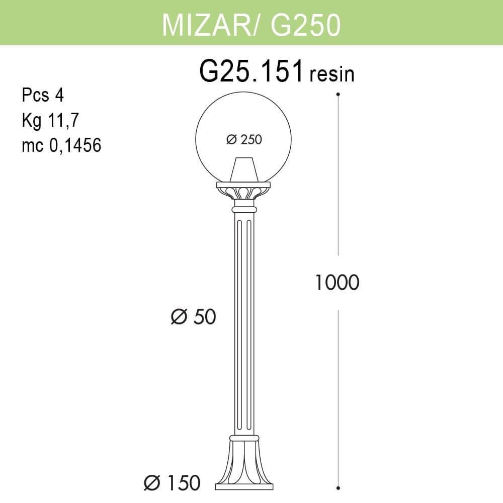 Уличный светильник Fumagalli Mizarr/G250 G25.151.000.WZE27 FUMAGALLI ФОНАРЬ 273196 Белый  - Вид №1
