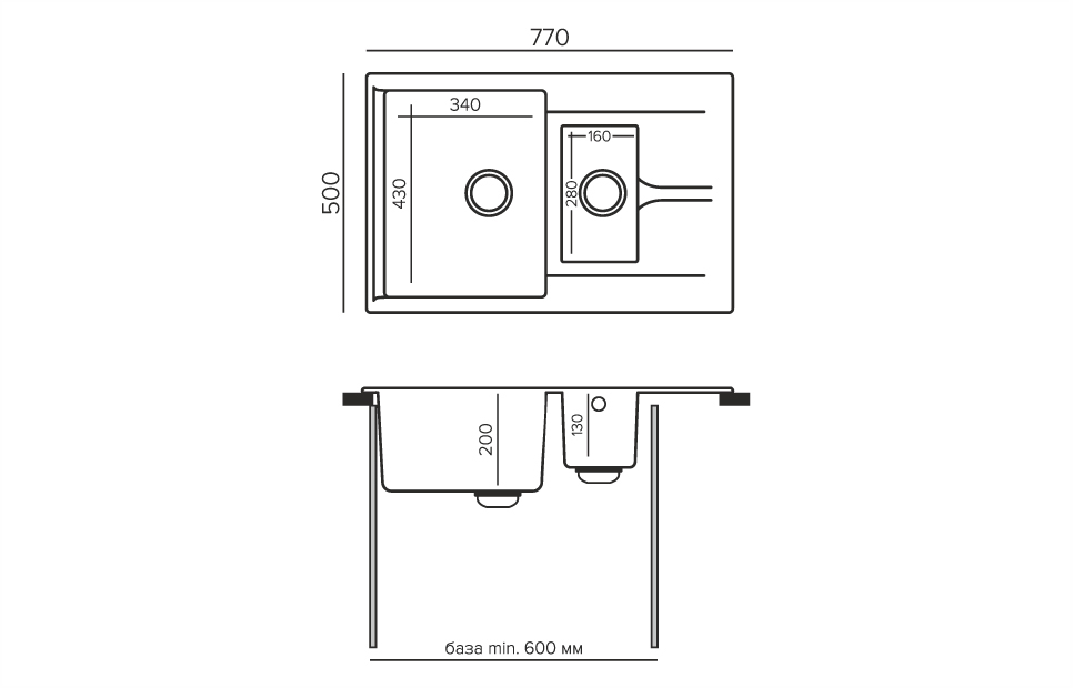 Кухонные мойки Polygran Brig-770 621459 - Вид №2