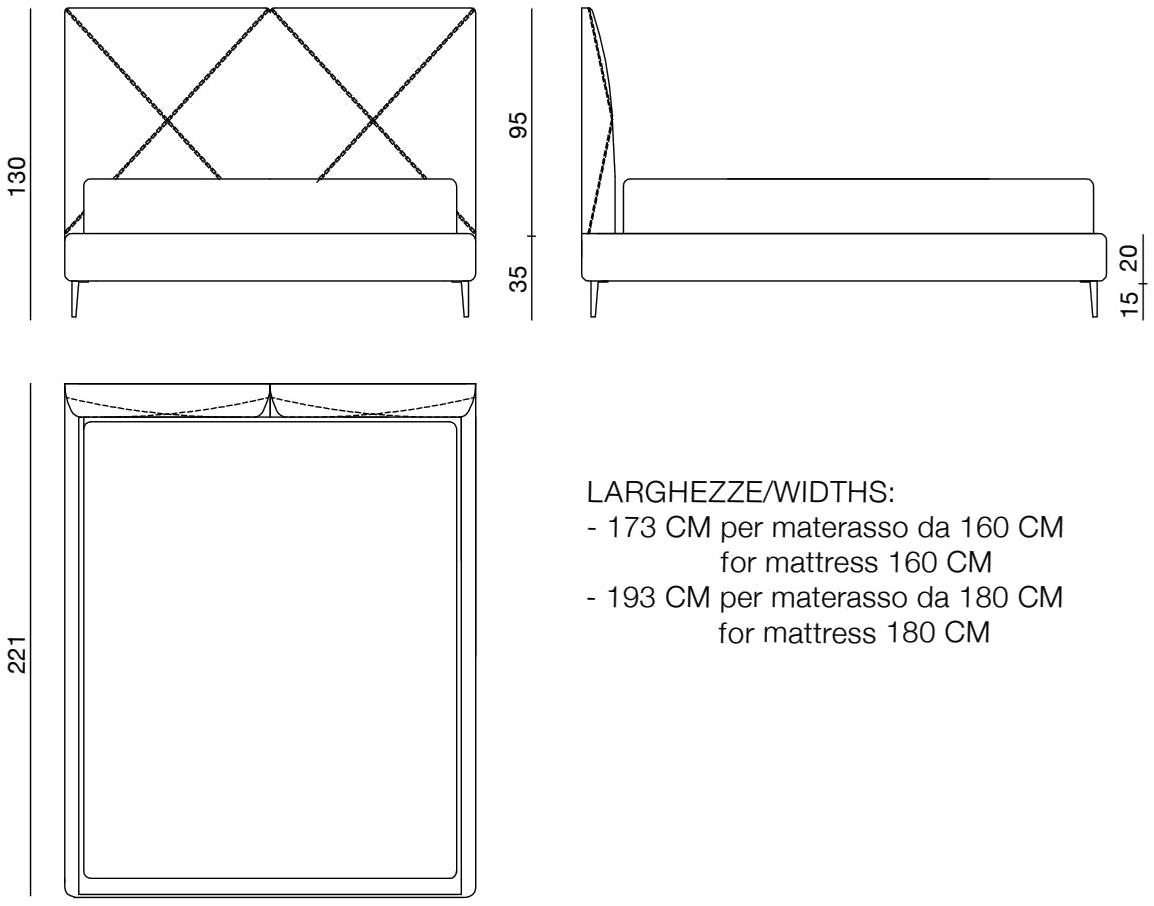 EmmeBi Двуспальная кровать из бархата с мягким изголовьем sun-id-1488563 - Вид №3
