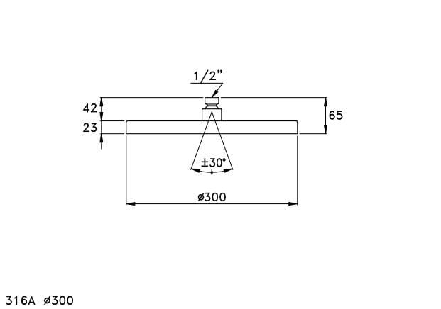 Дождевая насадка для душа с системой защиты от накипи RUBINETTERIE STELLA 316A ARCH-00124132 - Вид №3
