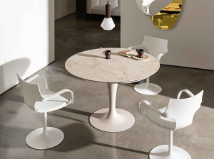 Керамический круглый выдвижной стол