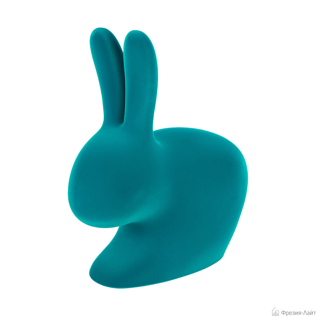Qeeboo RABBIT CHAIR VELVET 90010LB Turq стул 120381