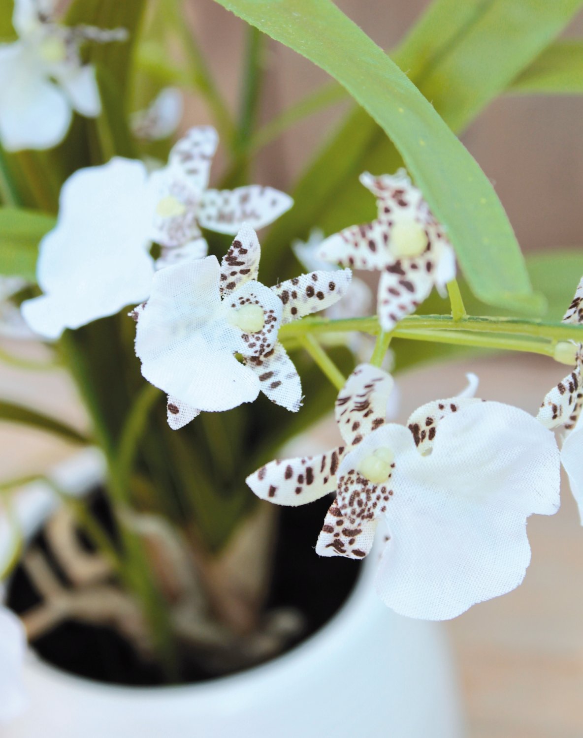 2516 778 a3 Синтетическая орхидея онцидиум, горшечная, 50 см, бежево-белая H-andreas  - Вид №7