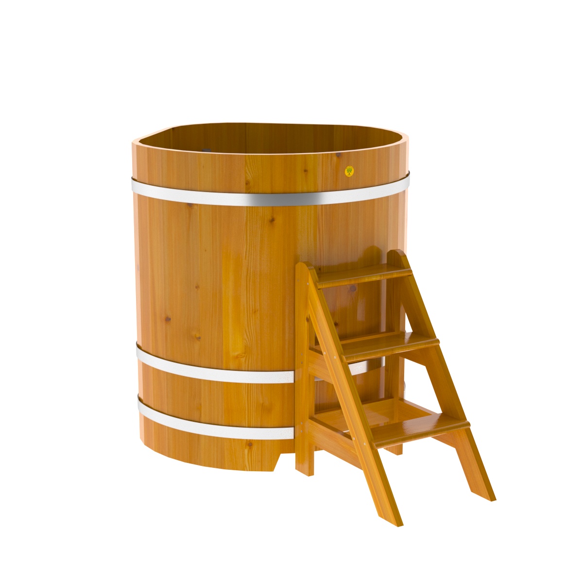 2306 Купель угловая из лиственницы Рустик 1,03х1,03х1,2 натуральная Alyarus 